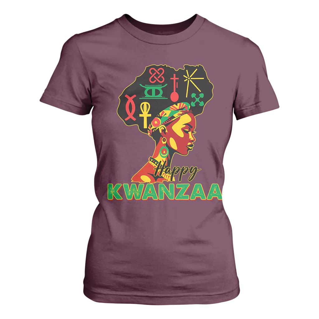 Happy Kwanzaa T Shirt For Women Nguzo Saba Symbols The 7 Principles Of Kwanzaa African Holiday