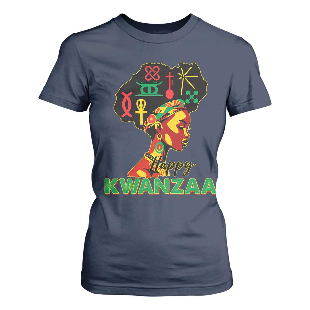 Happy Kwanzaa T Shirt For Women Nguzo Saba Symbols The 7 Principles Of Kwanzaa African Holiday