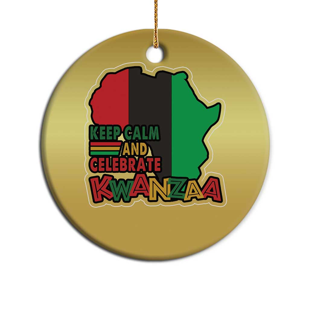 Keep Calm And Celebrate Kwanzaa Christmas Ornament African American Xmas Black Holiday