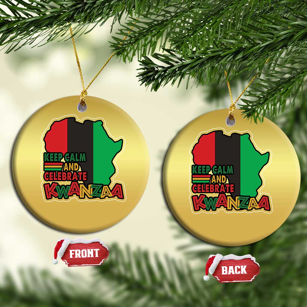 Keep Calm And Celebrate Kwanzaa Christmas Ornament African American Xmas Black Holiday