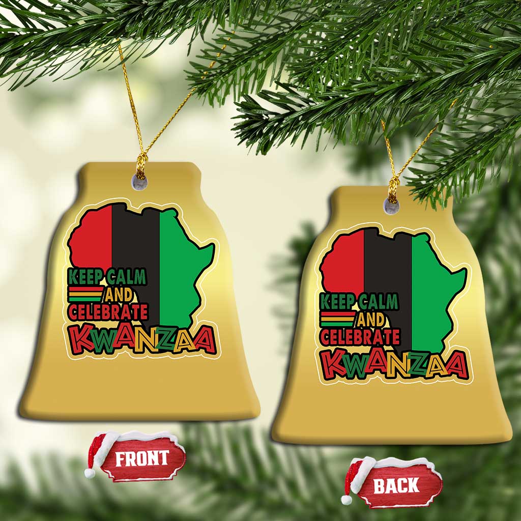 Keep Calm And Celebrate Kwanzaa Christmas Ornament African American Xmas Black Holiday