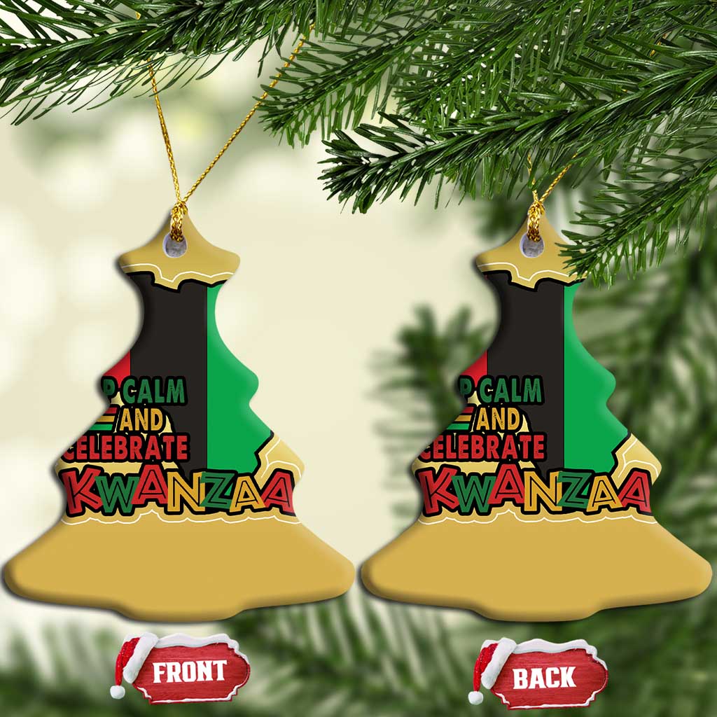 Keep Calm And Celebrate Kwanzaa Christmas Ornament African American Xmas Black Holiday