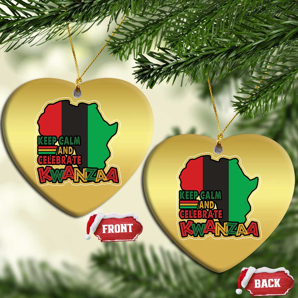 Keep Calm And Celebrate Kwanzaa Christmas Ornament African American Xmas Black Holiday