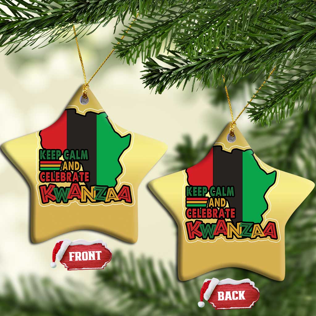 Keep Calm And Celebrate Kwanzaa Christmas Ornament African American Xmas Black Holiday