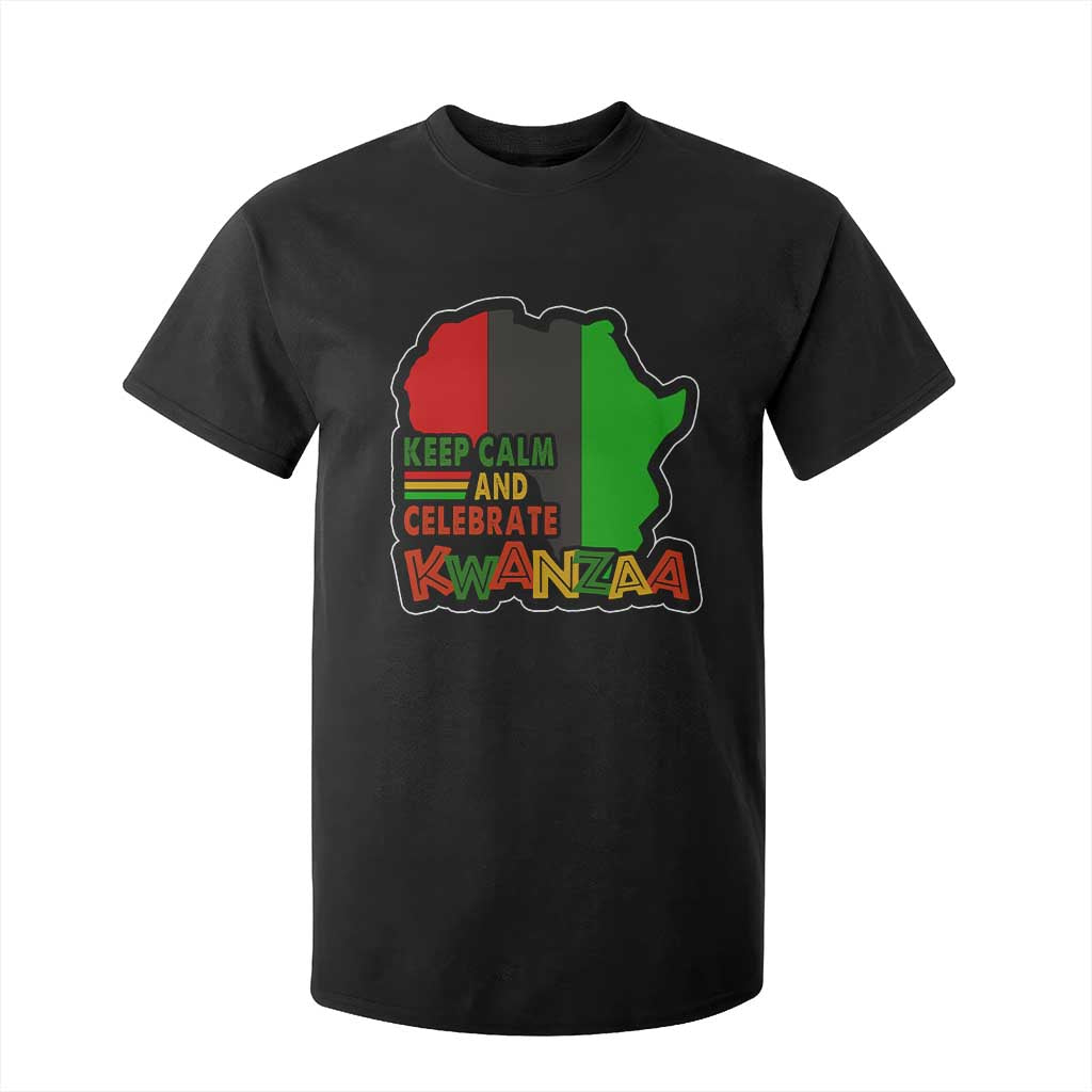 Keep Calm And Celebrate Kwanzaa T Shirt For Kid African American Christmas Black Holiday