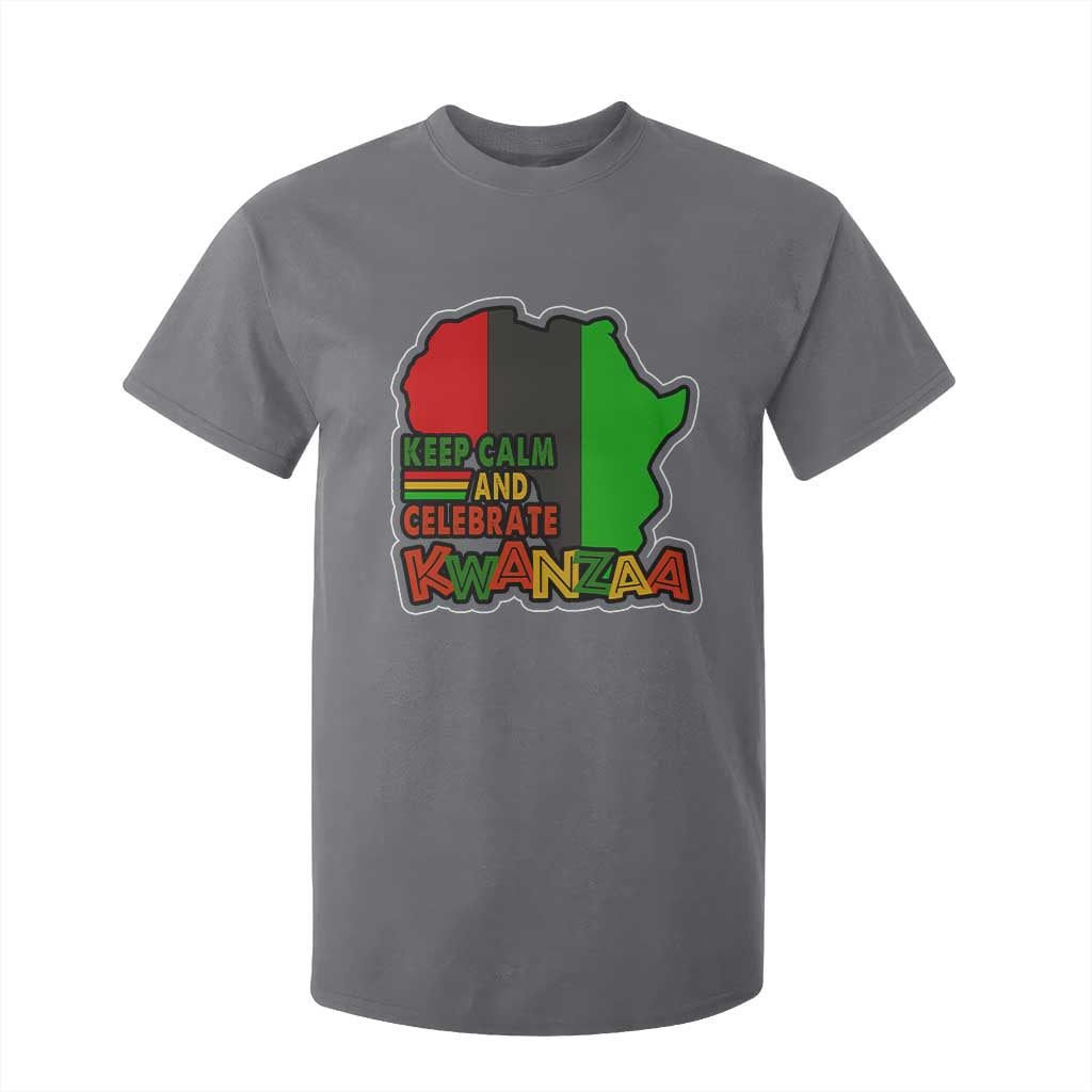 Keep Calm And Celebrate Kwanzaa T Shirt For Kid African American Christmas Black Holiday