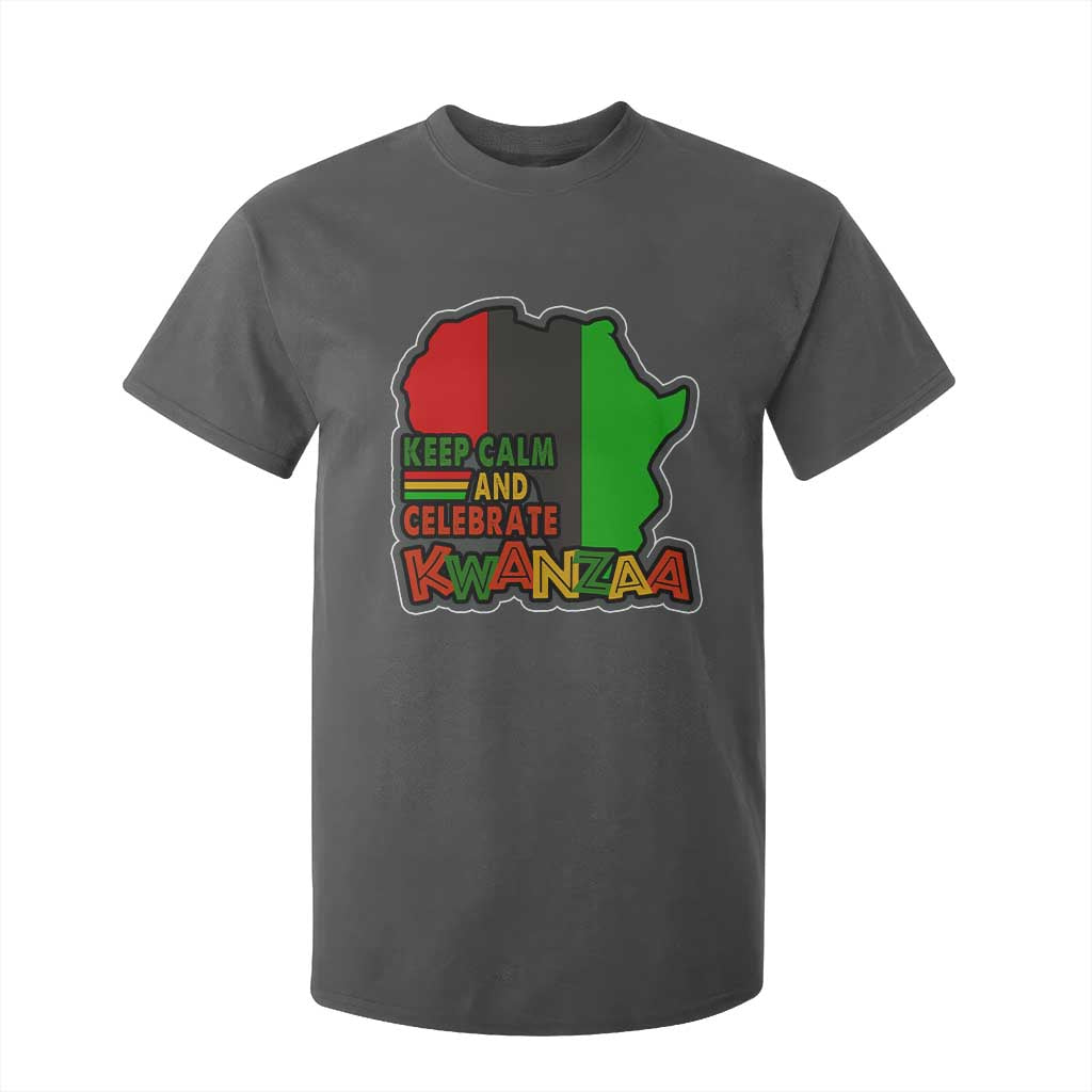 Keep Calm And Celebrate Kwanzaa T Shirt For Kid African American Christmas Black Holiday
