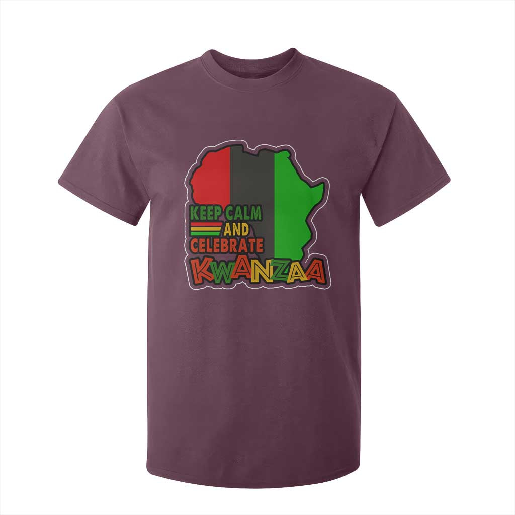 Keep Calm And Celebrate Kwanzaa T Shirt For Kid African American Christmas Black Holiday