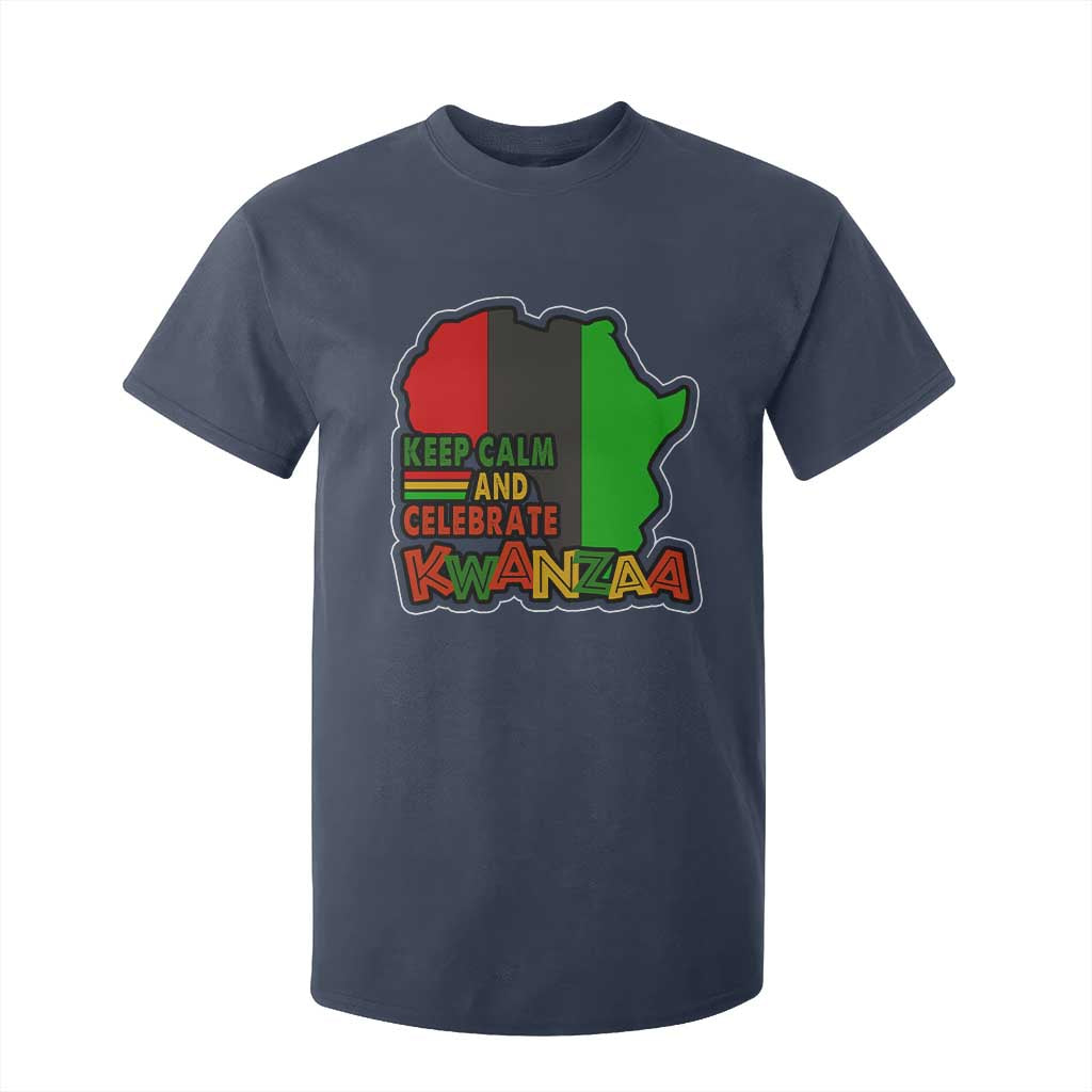 Keep Calm And Celebrate Kwanzaa T Shirt For Kid African American Christmas Black Holiday