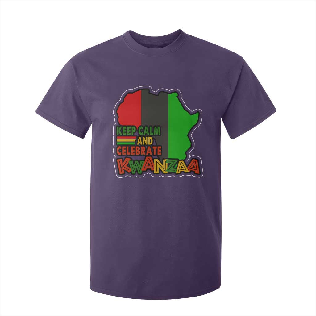 Keep Calm And Celebrate Kwanzaa T Shirt For Kid African American Christmas Black Holiday