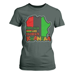 Keep Calm And Celebrate Kwanzaa T Shirt For Women African American Christmas Black Holiday
