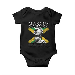 Marcus Garvey Inspirational Quote Baby Onesie A People Without The Knowledge Of Their Past History Origin And Culture Jamaican Flag