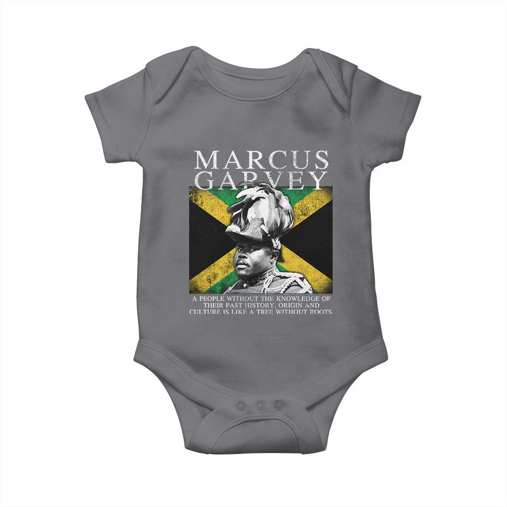 Marcus Garvey Inspirational Quote Baby Onesie A People Without The Knowledge Of Their Past History Origin And Culture Jamaican Flag