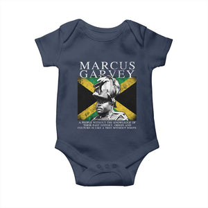 Marcus Garvey Inspirational Quote Baby Onesie A People Without The Knowledge Of Their Past History Origin And Culture Jamaican Flag