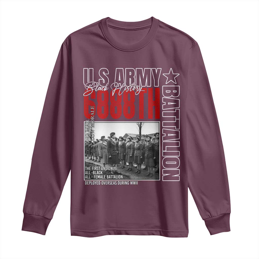 6888th Battalion Long Sleeve Shirt The First And Only All Black Female Battalion Black History