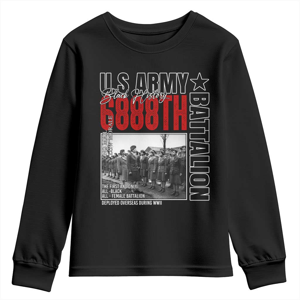 6888th Battalion Youth Sweatshirt The First And Only All Black Female Battalion Black History