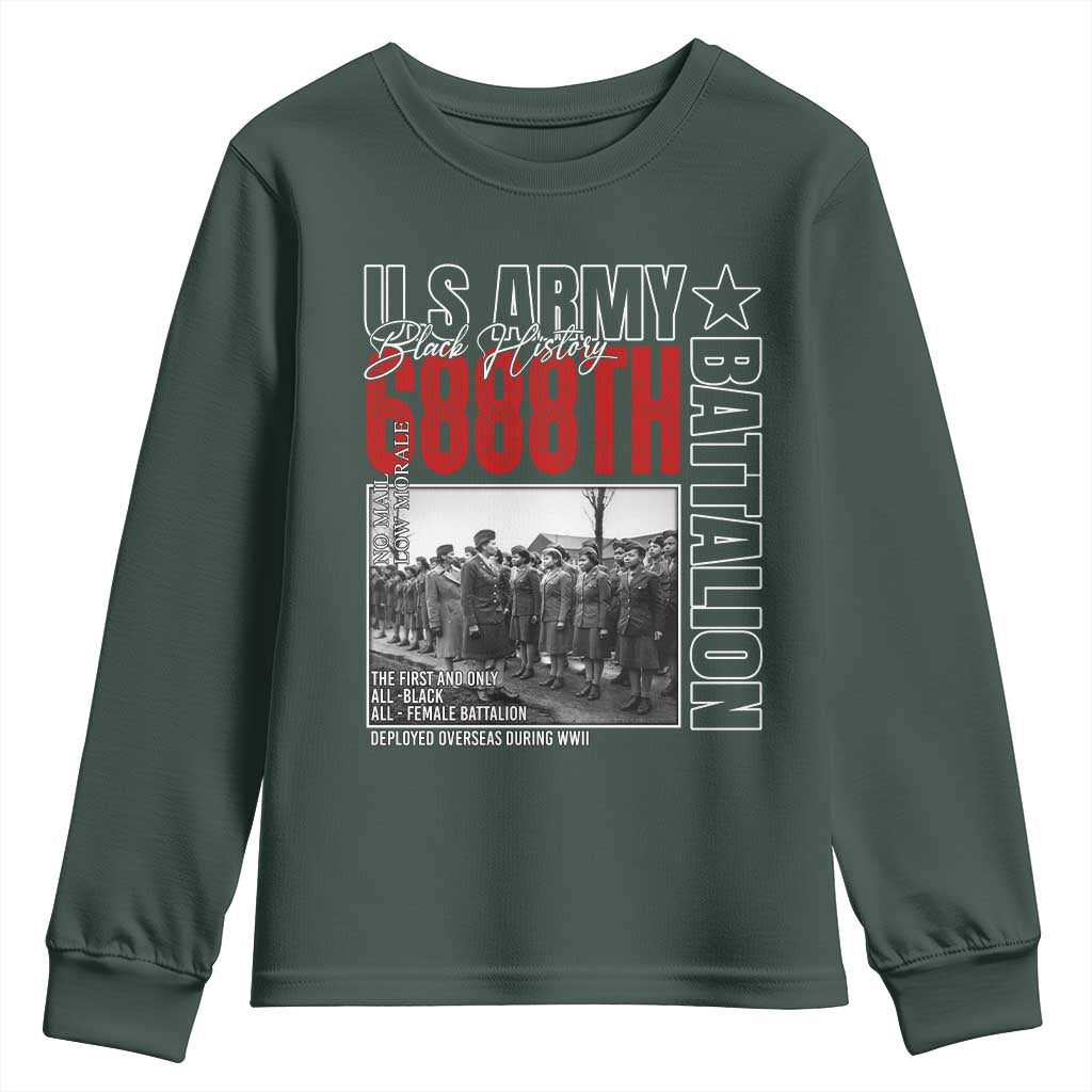 6888th Battalion Youth Sweatshirt The First And Only All Black Female Battalion Black History