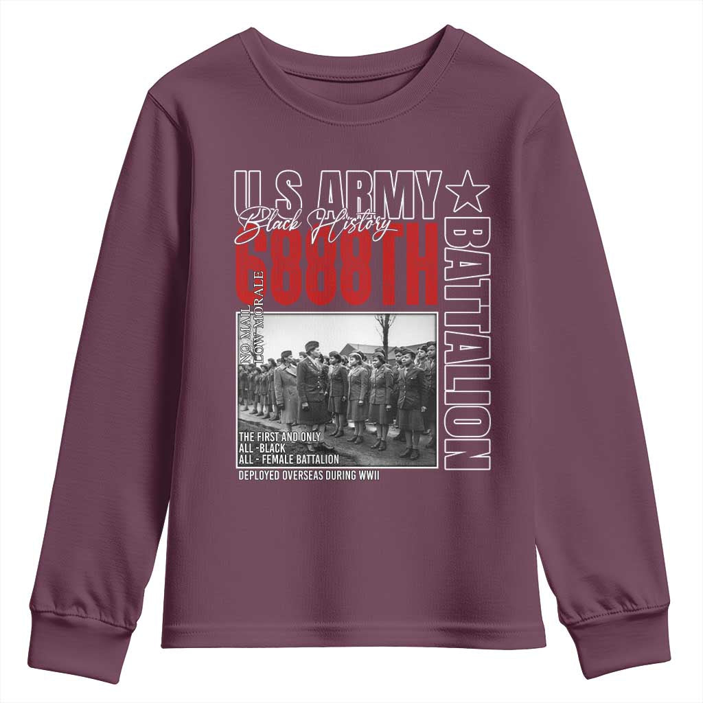 6888th Battalion Youth Sweatshirt The First And Only All Black Female Battalion Black History