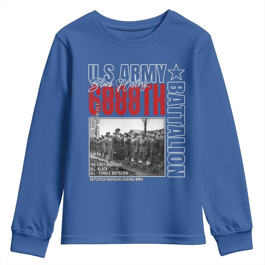 6888th Battalion Youth Sweatshirt The First And Only All Black Female Battalion Black History