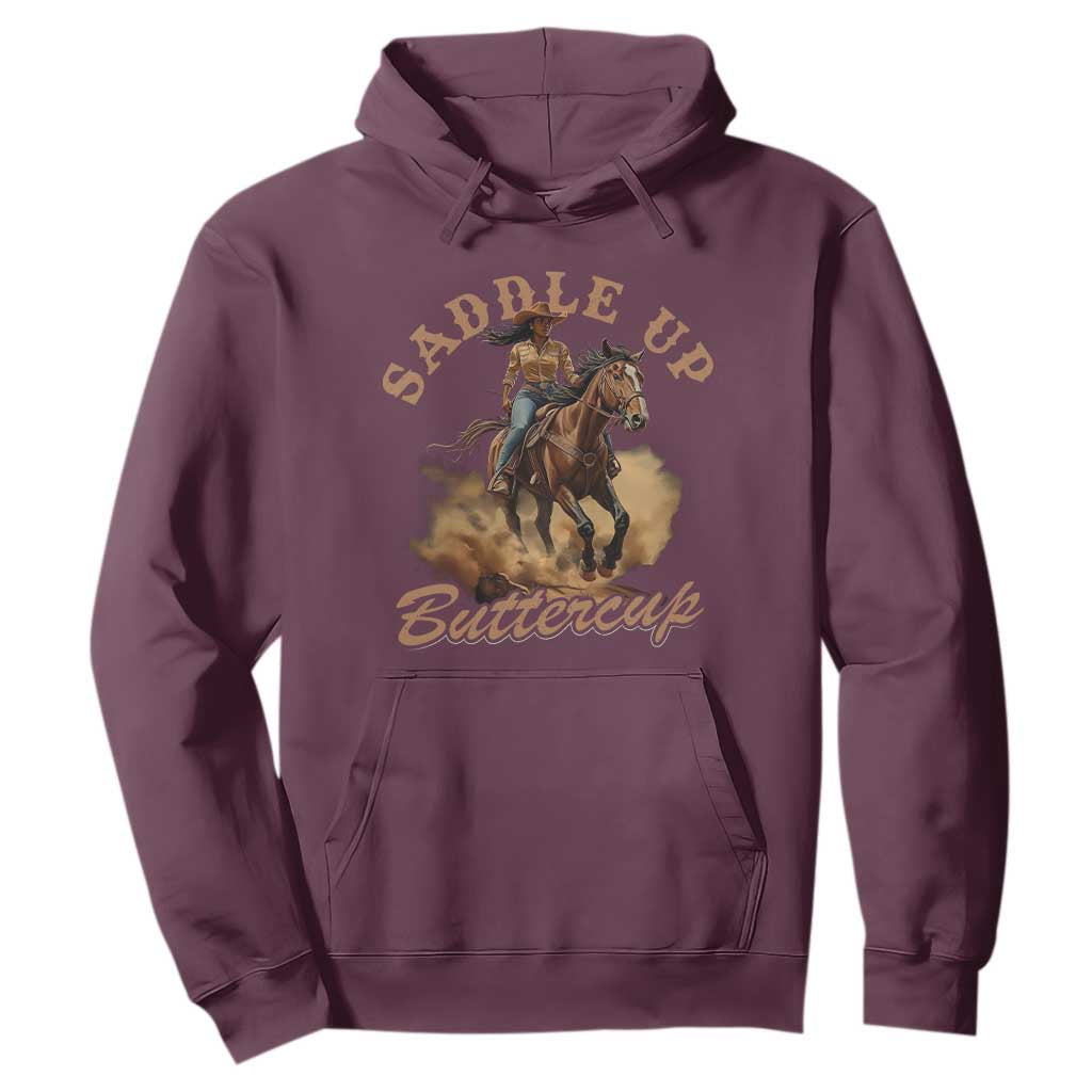 Funny African American Cowgirl Hoodie Saddle Up Buttercup Southern Western
