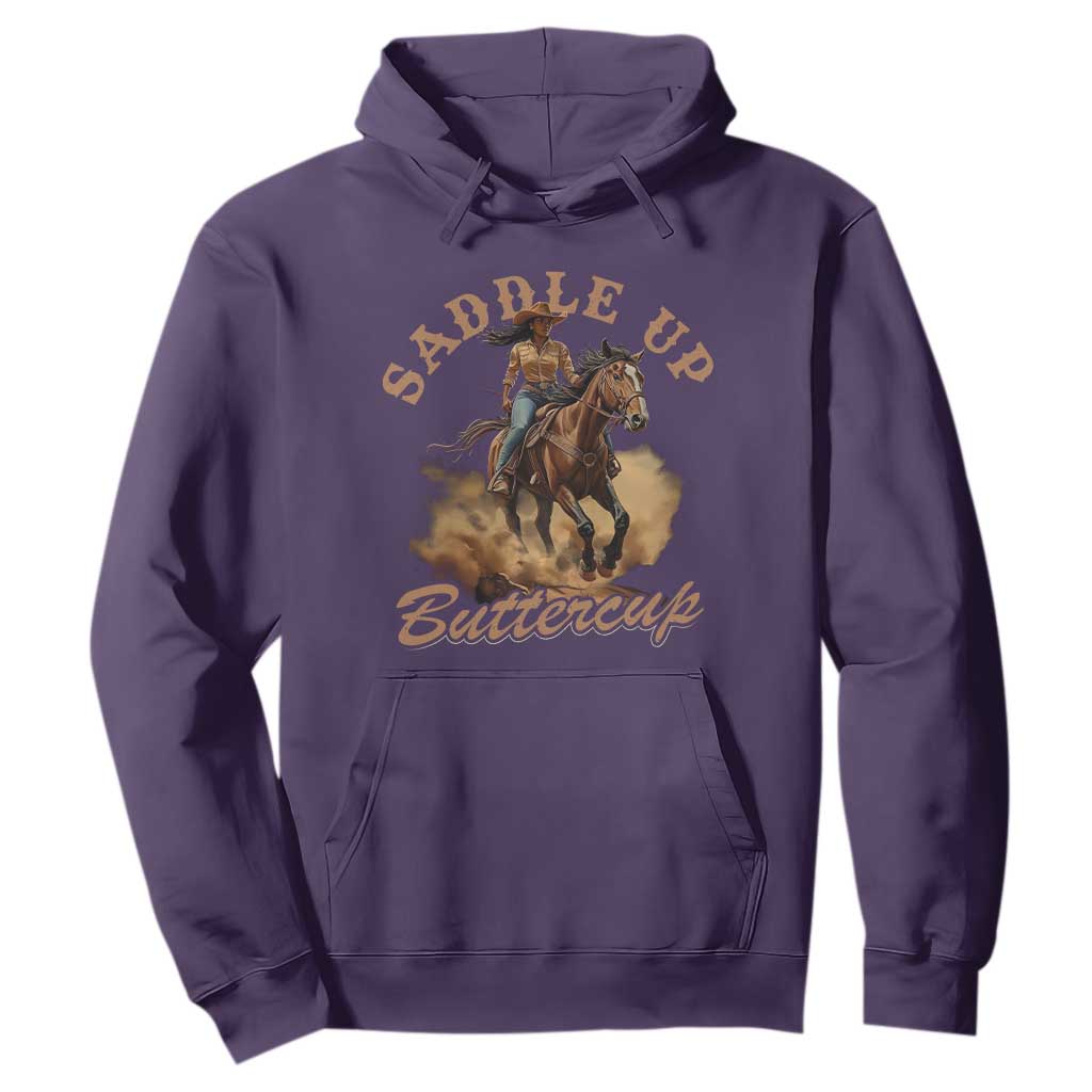 Funny African American Cowgirl Hoodie Saddle Up Buttercup Southern Western