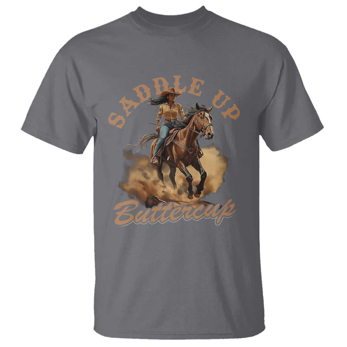 Funny African American Cowgirl T Shirt Saddle Up Buttercup Southern Western