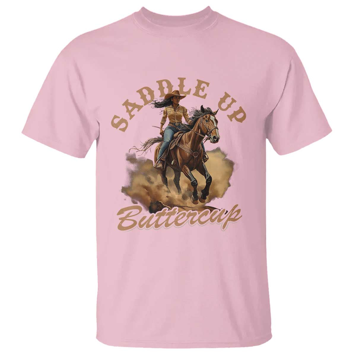 Funny African American Cowgirl T Shirt Saddle Up Buttercup Southern Western