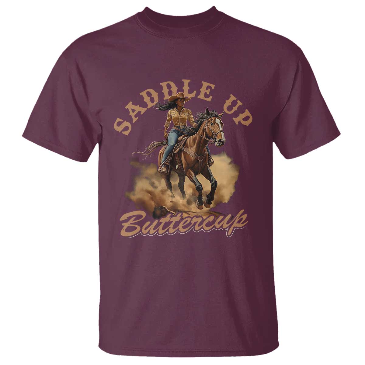 Funny African American Cowgirl T Shirt Saddle Up Buttercup Southern Western