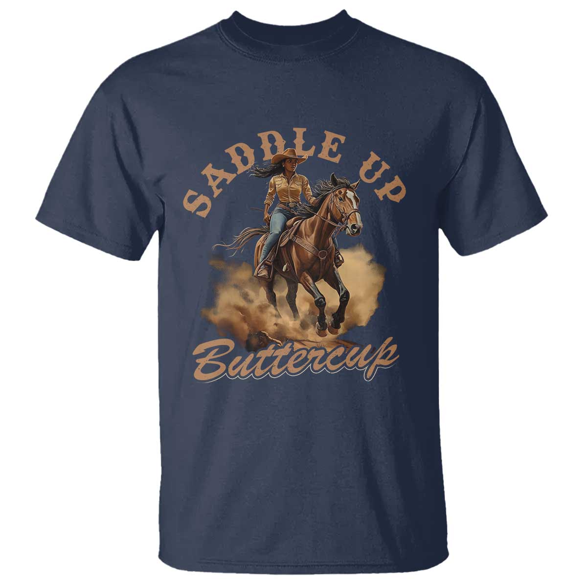 Funny African American Cowgirl T Shirt Saddle Up Buttercup Southern Western