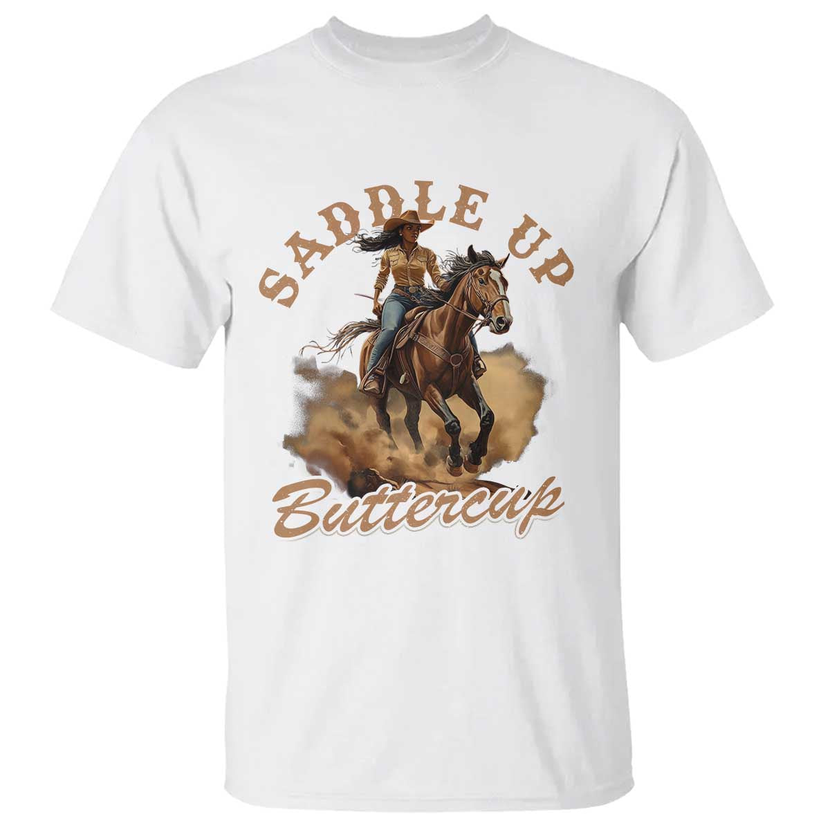 Funny African American Cowgirl T Shirt Saddle Up Buttercup Southern Western