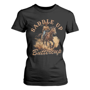 Funny African American Cowgirl T Shirt For Women Saddle Up Buttercup Southern Western