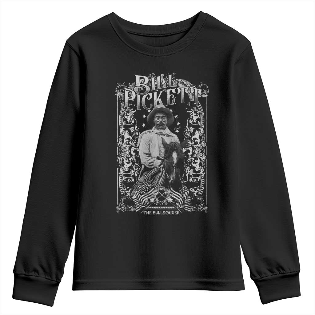 Black Cowboy Bill Pickett Youth Sweatshirt African American Cowboy History