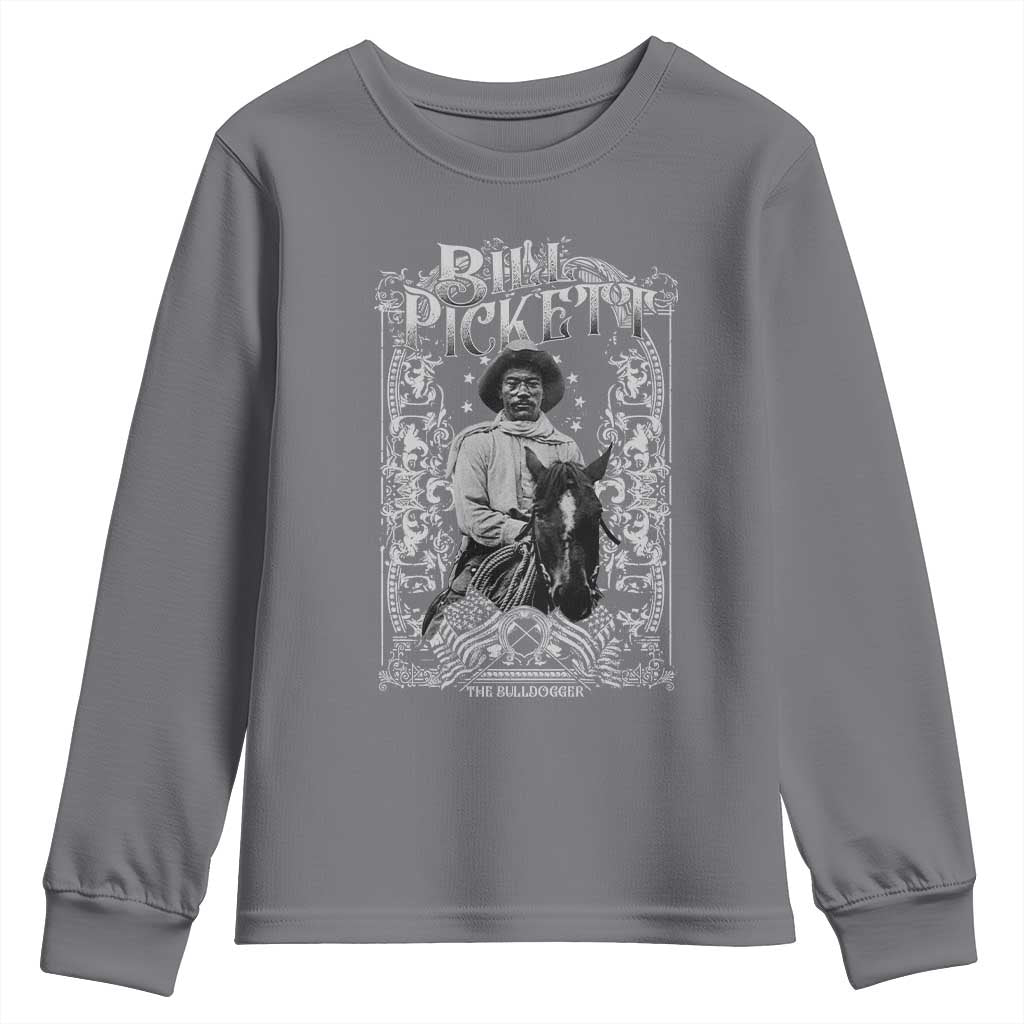 Black Cowboy Bill Pickett Youth Sweatshirt African American Cowboy History
