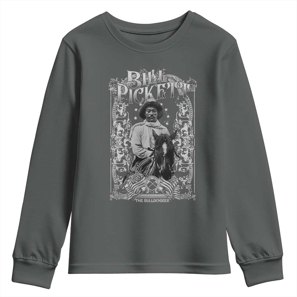 Black Cowboy Bill Pickett Youth Sweatshirt African American Cowboy History