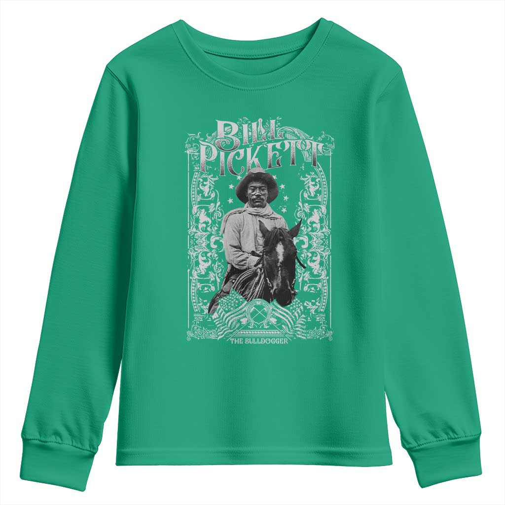 Black Cowboy Bill Pickett Youth Sweatshirt African American Cowboy History
