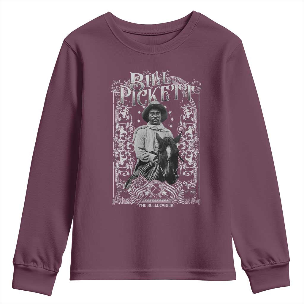 Black Cowboy Bill Pickett Youth Sweatshirt African American Cowboy History