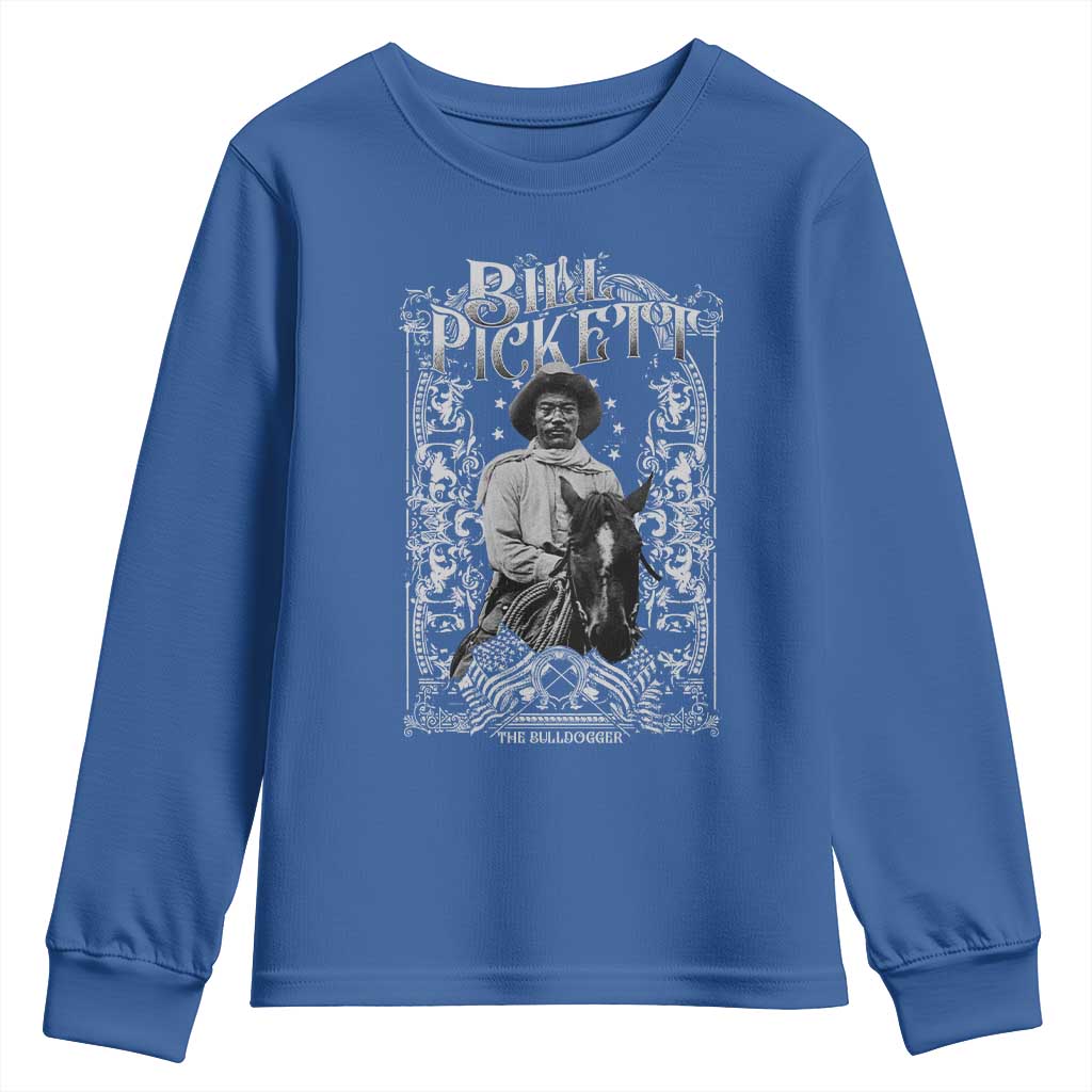 Black Cowboy Bill Pickett Youth Sweatshirt African American Cowboy History