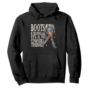 Funny African American Cowgirl Hoodie Boots And Bling It's A Cowgirl Thing