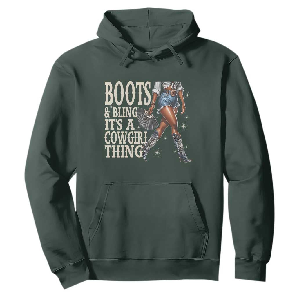 Funny African American Cowgirl Hoodie Boots And Bling It's A Cowgirl Thing