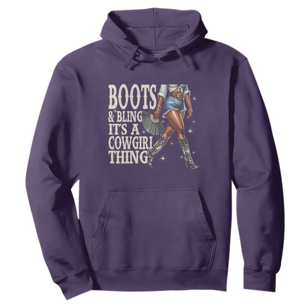 Funny African American Cowgirl Hoodie Boots And Bling It's A Cowgirl Thing