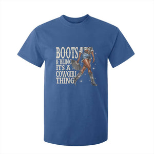 Funny African American Cowgirl T Shirt For Kid Boots And Bling It's A Cowgirl Thing