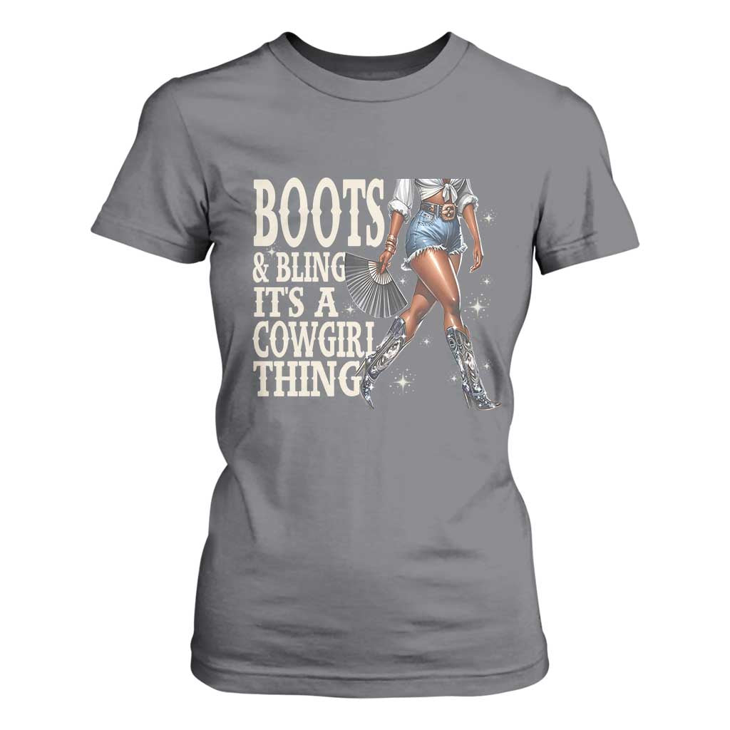 Funny African American Cowgirl T Shirt For Women Boots And Bling It's A Cowgirl Thing