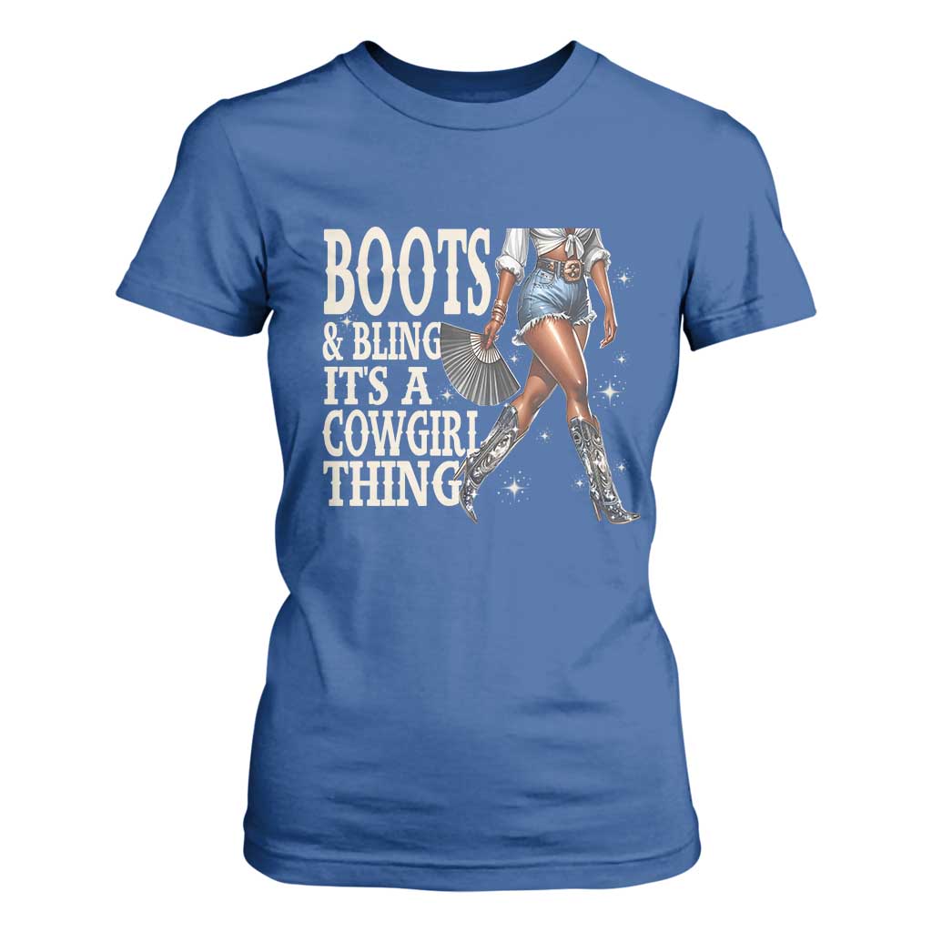 Funny African American Cowgirl T Shirt For Women Boots And Bling It's A Cowgirl Thing