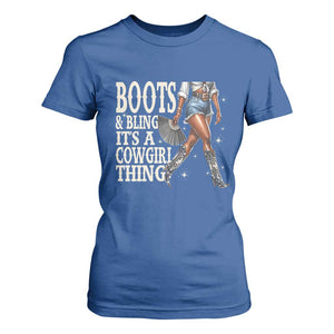 Funny African American Cowgirl T Shirt For Women Boots And Bling It's A Cowgirl Thing