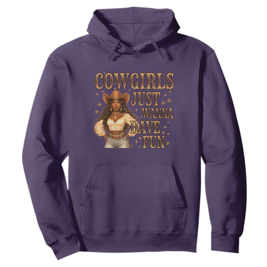Funny African American Cowgirl Hoodie Cowgirls Just Wanna Have Fun Western