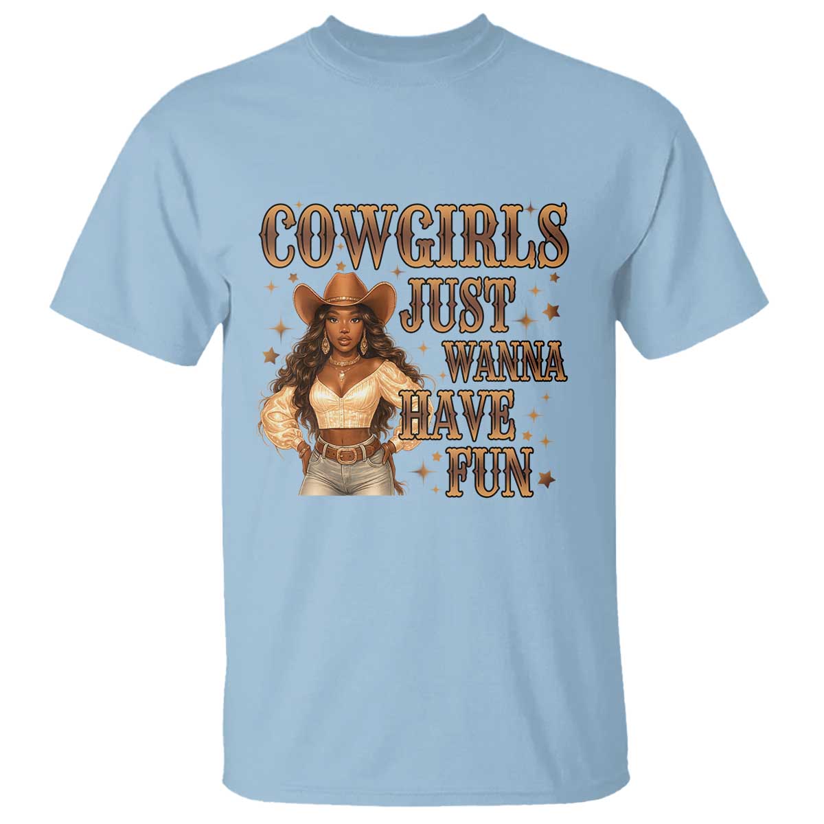 Funny African American Cowgirl T Shirt Cowgirls Just Wanna Have Fun Western