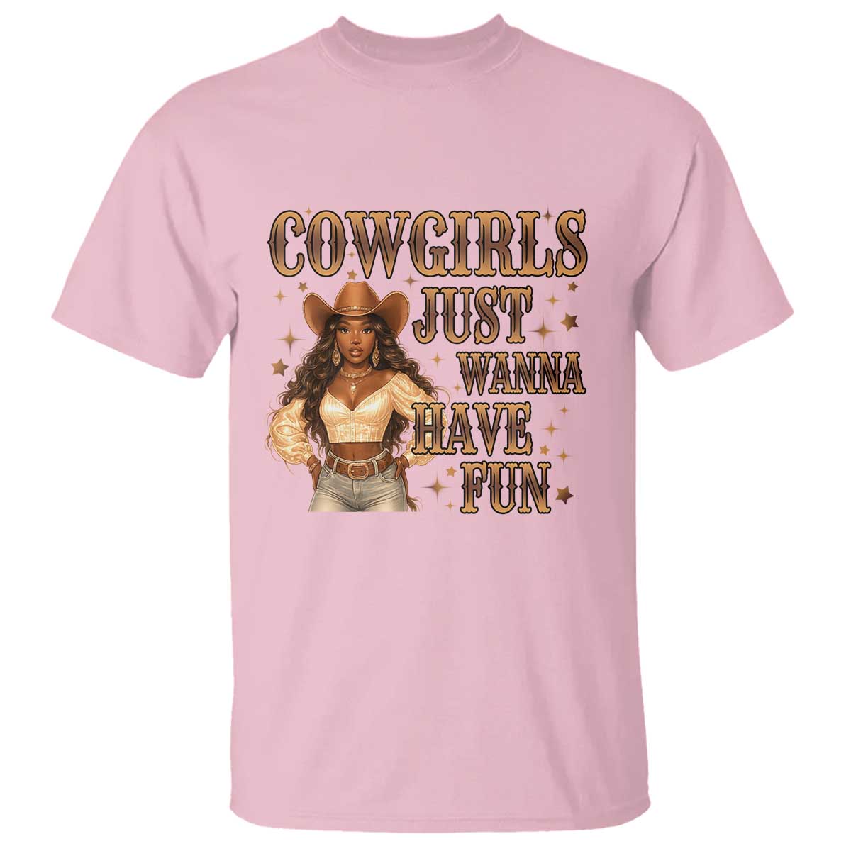 Funny African American Cowgirl T Shirt Cowgirls Just Wanna Have Fun Western