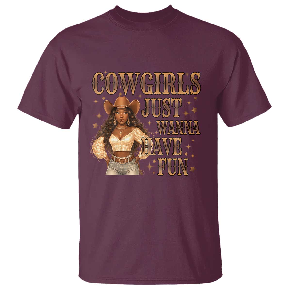 Funny African American Cowgirl T Shirt Cowgirls Just Wanna Have Fun Western