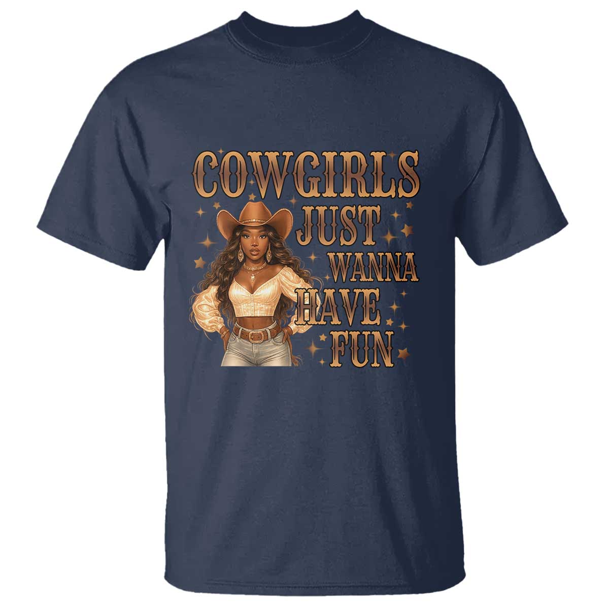 Funny African American Cowgirl T Shirt Cowgirls Just Wanna Have Fun Western