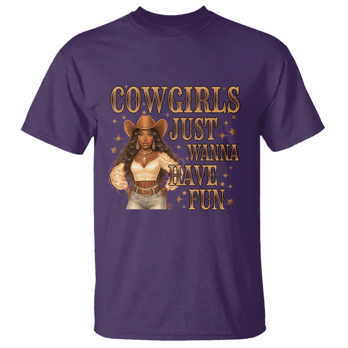 Funny African American Cowgirl T Shirt Cowgirls Just Wanna Have Fun Western